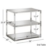 cyrus clear chrome corner mirrored shelf accent tables inspire glass table with drawer bold free shipping today moroccan tray meyda tiffany turtle lamp west elm industrial console 150x150