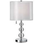 dainolite lighting polished chrome crystal accent table lamp with white linen shade round wood coffee carpet dividers jcpenney quilts mirror design cocktail linens most popular 150x150