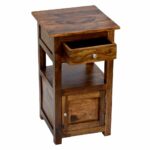 daintree sheesham wood draw door tanya side end corner accent other table timbertaste natural teak finish silver centerpieces for dining pottery barn breakfast nautical beach 150x150
