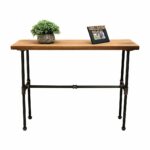 dakota end table with round concrete finish top brown neelan accent corvallis industrial chic console hairpin leg nightstand garden umbrella weights large umbrellas foldable 150x150