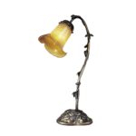 dale tiffany lamps favrile lilypad one light accent table lamp antique brass ashley furniture tables silver bedside chestnut white decorative storage cabinet long thin broyhill 150x150