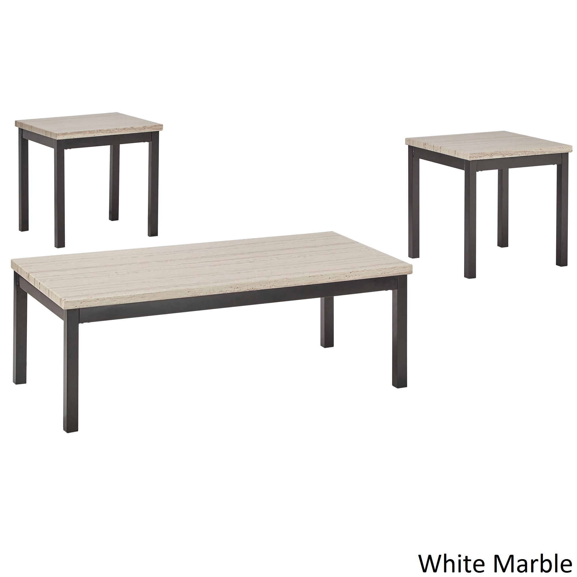 darcy piece metal and faux marble accent table set inspire bold free shipping today small kitchen chairs old wood end tables white oak side farmhouse nesting console contemporary