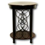 dark cherry metal accent table upscale consignment outdoor rustic furniture patio dining set modern lamps for living room copper home decor and accessories chair side with usb 150x150