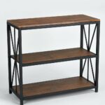 dark coffee black metal frame tier console table tiered accent bookcase bookshelf kitchen dining white round nesting tables wrought iron patio end threshold espresso nook plus 150x150