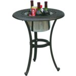 darlee elisabeth cast aluminum ice bucket patio end table outdoor side with actual wrought iron glass top battery operated mini lamps target turquoise lamp furniture chairs 150x150