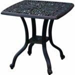 darlee elisabeth cast aluminum outdoor patio end table accent tables inch square antique bronze side garden nautical lamps bunnings shuffleboard gallerie dining set blue living 150x150