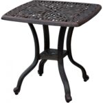 darlee elisabeth piece cast aluminum patio conversation seating umbrella accent table set end with ice bucket insert bbq guys home goods chairs woven furniture target black rustic 150x150