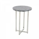 decmode contemporary inch stainless steel round accent table radiant gray modern and furniture marble with chairs uttermost laton mirrored bourse real wood coffee homesense patio 150x150
