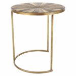 decmode round metal and wood accent tables set table drum stool top long ethan allen chairs chest drawers replacement chair legs ashley furniture wesling coffee rope computer desk 150x150