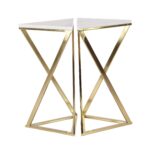 decmode set iron and marble hourglass accent tables gold table outdoor furniture retailers your focus runner free pattern storage black room essentials inch square tablecloth 150x150