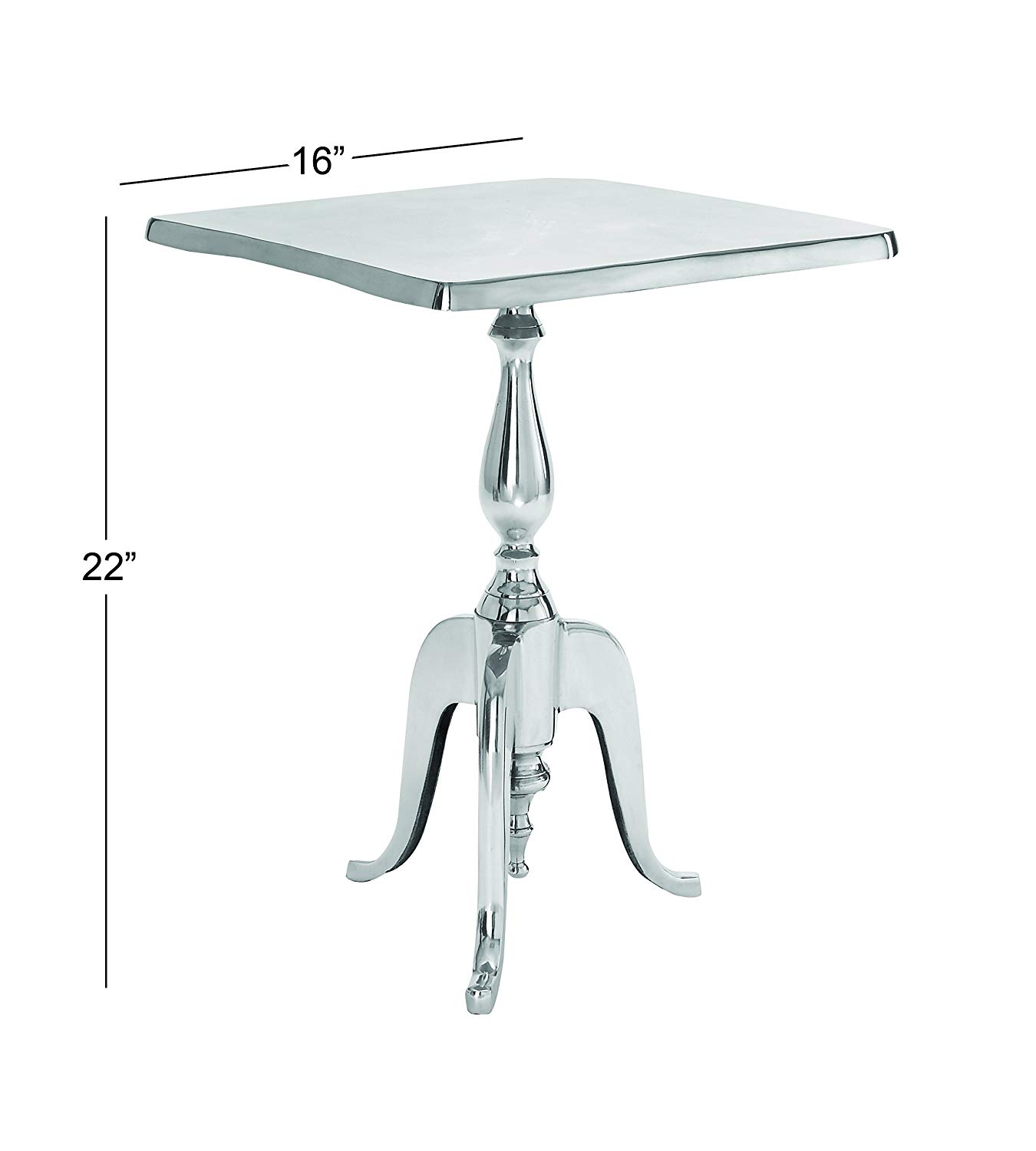 deco aluminum square accent table inch small kitchen dining extendable farmhouse prong hairpin legs metal side industrial coffee target fretwork marble bar free topper patterns