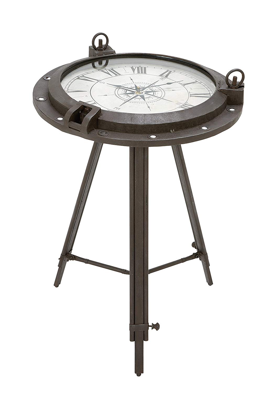 deco metal clock table inch home kitchen carmen accent pier one frames danish dining tables small silver lamps seat cushions multi colored end carpet cover strip pottery barn