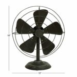 deco rustic non functional metal old fan table decor distressed round black pedestal accent one size textured finish home kitchen cordless desk lamp and glass nightstand monarch 150x150