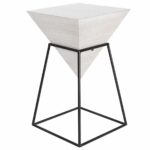 deco wood and metal square accent table eyelet gray black kitchen dining marble nesting coffee with casters brass base patio beer cooler small red side ashley furniture occasional 150x150