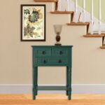 decor therapy antique teal drawer console accent table tables the farm coffee big square mirror frame ikea black cube storage drop leaf dining room small mirrored nightstand west 150x150