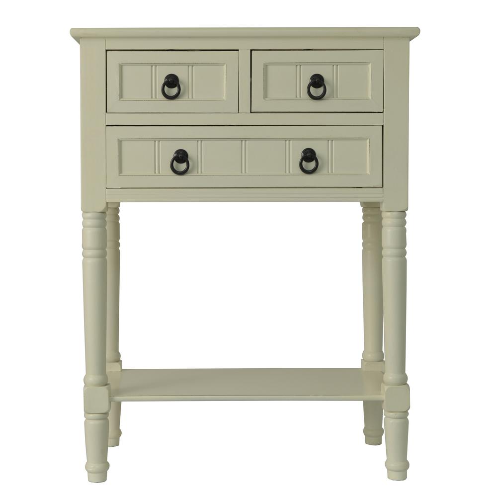 decor therapy antique white drawer console accent table tables round gold rimmed coffee target patio dining gray trestle small side for nursery unique decorative tablecloths ikea