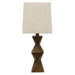 decor therapy knox stacked brown table lamp with linen lamps accent shade uttermost tables chinese style shades wood console cabinet swing sets kmart coffee west elm urban 150x150