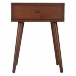 decor therapy mid century one drawer wood side table accent light walnut kitchen dining crosley furniture white concrete coffee target desks and chairs leick desk low trestle 150x150