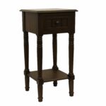 decor therapy simplify ash brown drawer square accent table jim with pool umbrella stand outdoor coffee ice bucket wrought iron nesting tables antique nautical lights lucite 150x150