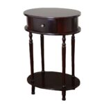 decor therapy simplify espresso oval end table the megahome tables accent storage side barn style hampton bay patio furniture covers removable legs pedestal bedside kids writing 150x150