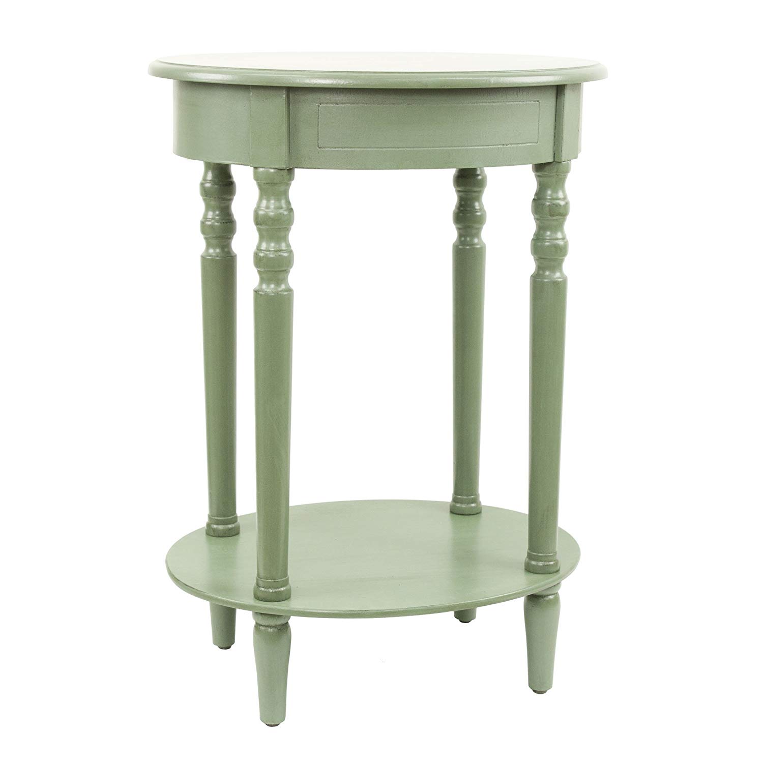 decor therapy simplify oval accent table antique green kitchen dining small with lamp attached cement top farmhouse set mid century modern bedside tables cabinet drawers vintage