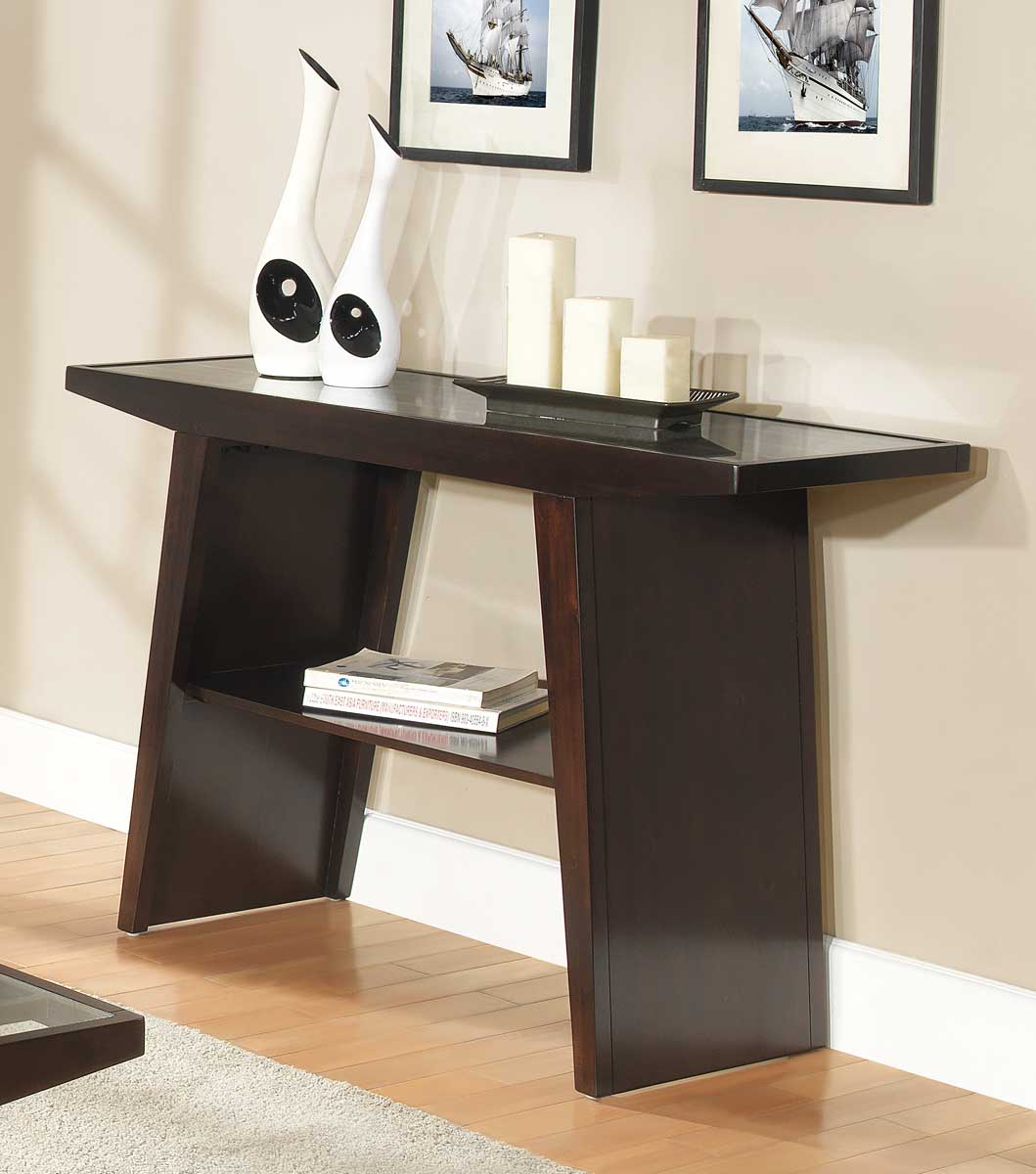 decor whit marble and brown table reflections espresso ideas console gloss modern behin tures wood looking decorating oak white ferndale nate small dark berkus good height round