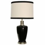 delacora bikaner tall accent table lamp with hardback fabric shade lamps jet black free shipping today inch tablecloth modern farmhouse coffee battery operated lighting round 150x150