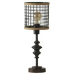 delacora franklin tall accent table lamp with metal and features cage appearance shade black free shipping today kohls wall decor hamptons style lighting kitchen chairs rustic 150x150