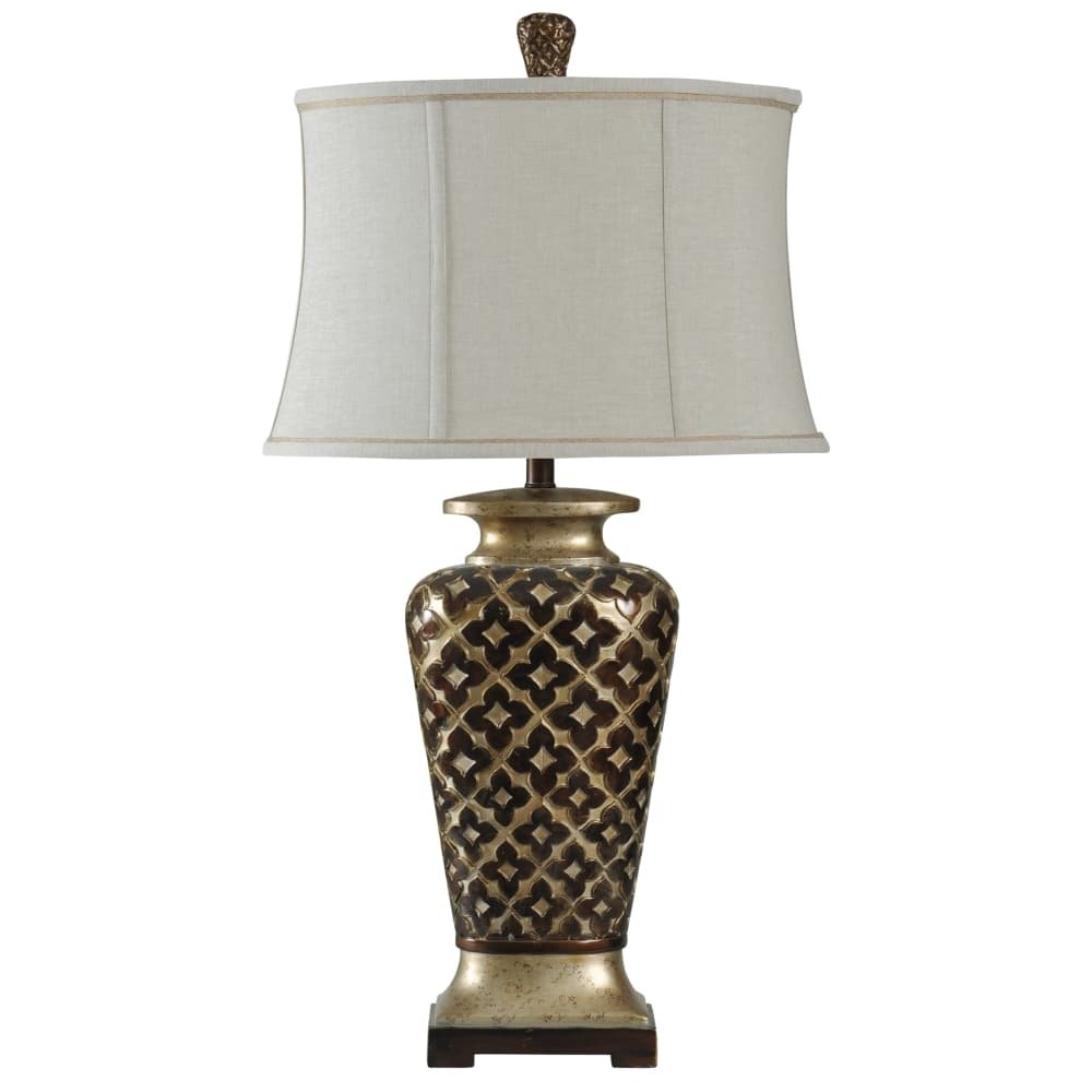 delacora tall accent table lamp with softback fabric shade lamps bronze gold free shipping today person bar height round dining and chairs nautical room west elm red end tables