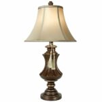 delacora winthrop tall accent table lamp with softback fabric shade lamps brown gold free shipping today silver home accents pork pie throne wood pedestal stand bar furniture 150x150