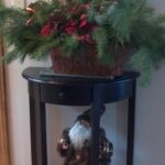 design suzanne christmas evergreen pine boughs foyer entrance accent table small metal console patterned living room chairs black perspex coffee antique with glass top mission 150x150