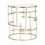 design tree home esme end table brushed gold and glass accent top kitchen dining chrome side unique ceiling light ginger jar lamps outdoor shoe storage small bench round metal 150x150