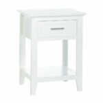 details about side table white wood modern sofa tables living room with drawer accent shelf drawers outdoor ikea ideas pier one dining furniture small round console cool cordless 150x150