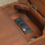 device charging end table diy home projects clever with power station this stylish wooden has discreet built underneath hinged lid that includes two standard and usb shaker accent 150x150