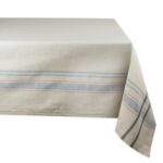 dii cotton machine washable everyday french round accent tablecloth stripe kitchen for dinner parties summer outdoor nics seats industrial small table metal top end very narrow 150x150