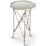 directors cut hollywood regency silver mirror round end table leaf accent small low coffee half moon contemporary metal tables narrow hallway log wood stump modern furniture and 150x150