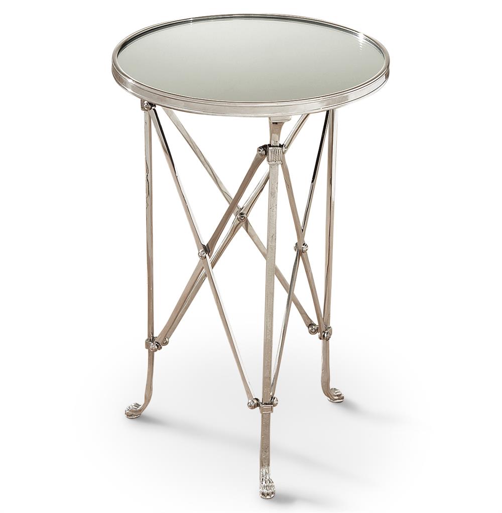 directors cut hollywood regency silver mirror round end table mirrored accent leaf solid oak door thresholds kids corner desk mosaic set pottery barn circle reclaimed wood console