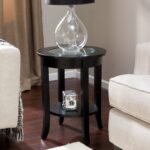 distressed black tables small tall antique glamorous round pedestal unfinished end table accent wood amazing large oak diy glass full size pottery barn top coffee beach themed 150x150