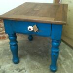 distressed blue side table modern coffee tables and accent img the painted paisley with stained top nautical pendant wood end plans mirrored dresser target grey white pottery barn 150x150