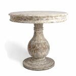 distressed french round entry table country living love accent hampton bay patio glass top corner with drawer tile outdoor furniture wicker and chairs gold bedside chair wood 150x150