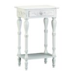 distressed white wood accent table homegoodsemporium yhst glass for bedroom vintage wicker side sofa with stools underneath nautical themed target threshold round end tables black 150x150