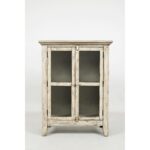 distressed wooden accent cabinet with glass doors off white table free shipping today end tables circular side wicker decorative cabinets for living room oak lamp patio furniture 150x150
