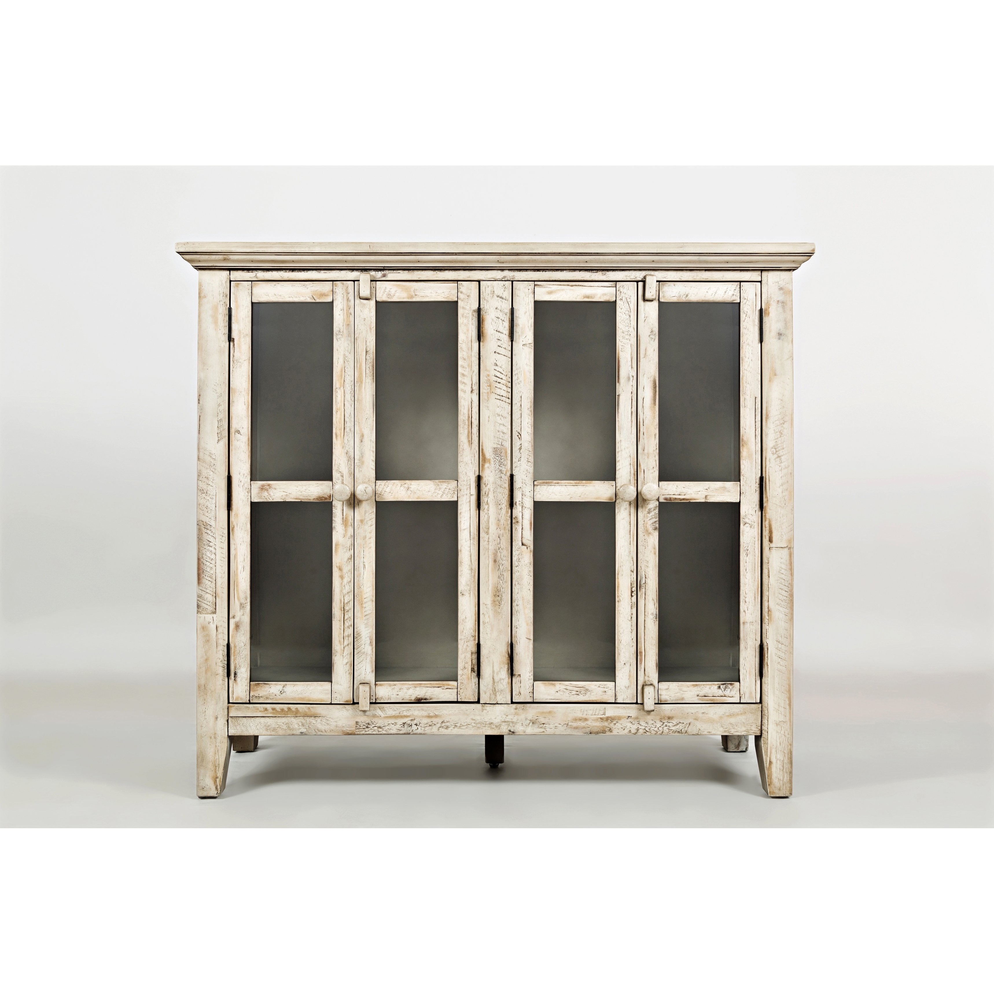 distressed wooden accent cabinet with glass doors off white table free shipping today half moon circular side west elm wall shelf small bedside lamps decorative cabinets for