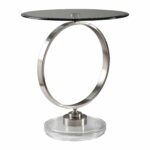 dixon contemporary brushed nickel round accent table uttermost spring haven collection very slim console kitchen vanity gold brass side grey and white coffee outdoor cube entry 150x150