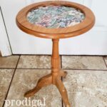 diy clock table with metallic paint prodigal pieces round accent before makeover prodigalpieces kids white desk black marble dining unique coffee tables and end chrome nautical 150x150