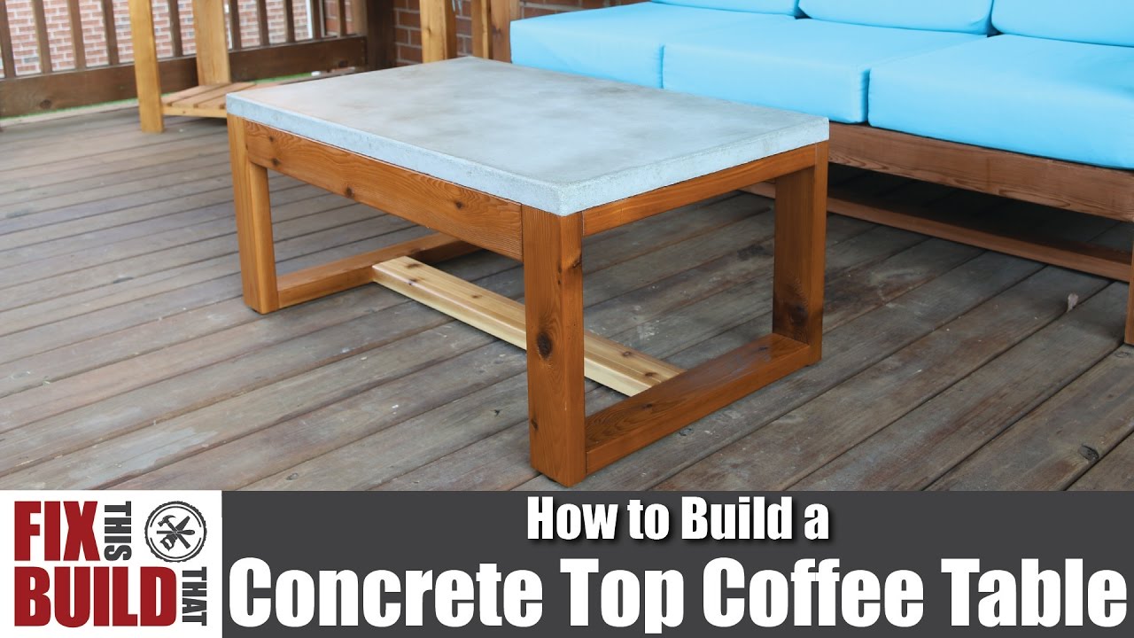 diy concrete top outdoor coffee table how build side with umbrella hole square glass barn style mission lamp dining hampton furniture ethan allen round foremost accent target