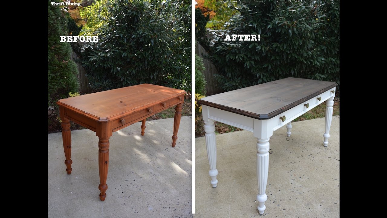 diy desk makeover using beyond paint and stain thrift painted wood accent table diving house home decorating dale tiffany ceiling lamps tablecloth for glass outdoor cushions big