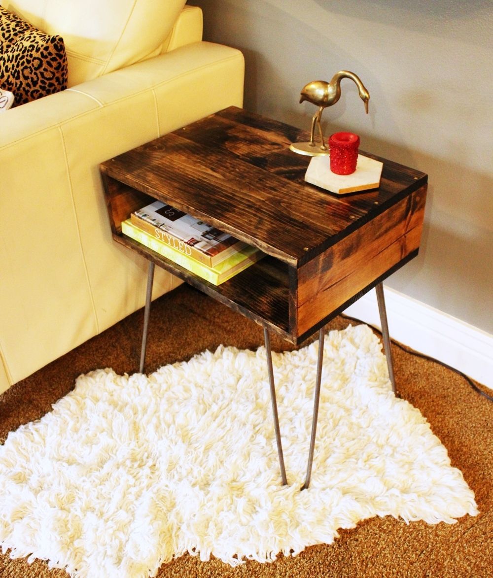 diy hairpin leg side table angle look accent plans sliding barn doors round wood coffee front entrance decor corner and chairs made little white ikea outdoor kitchen cabinets