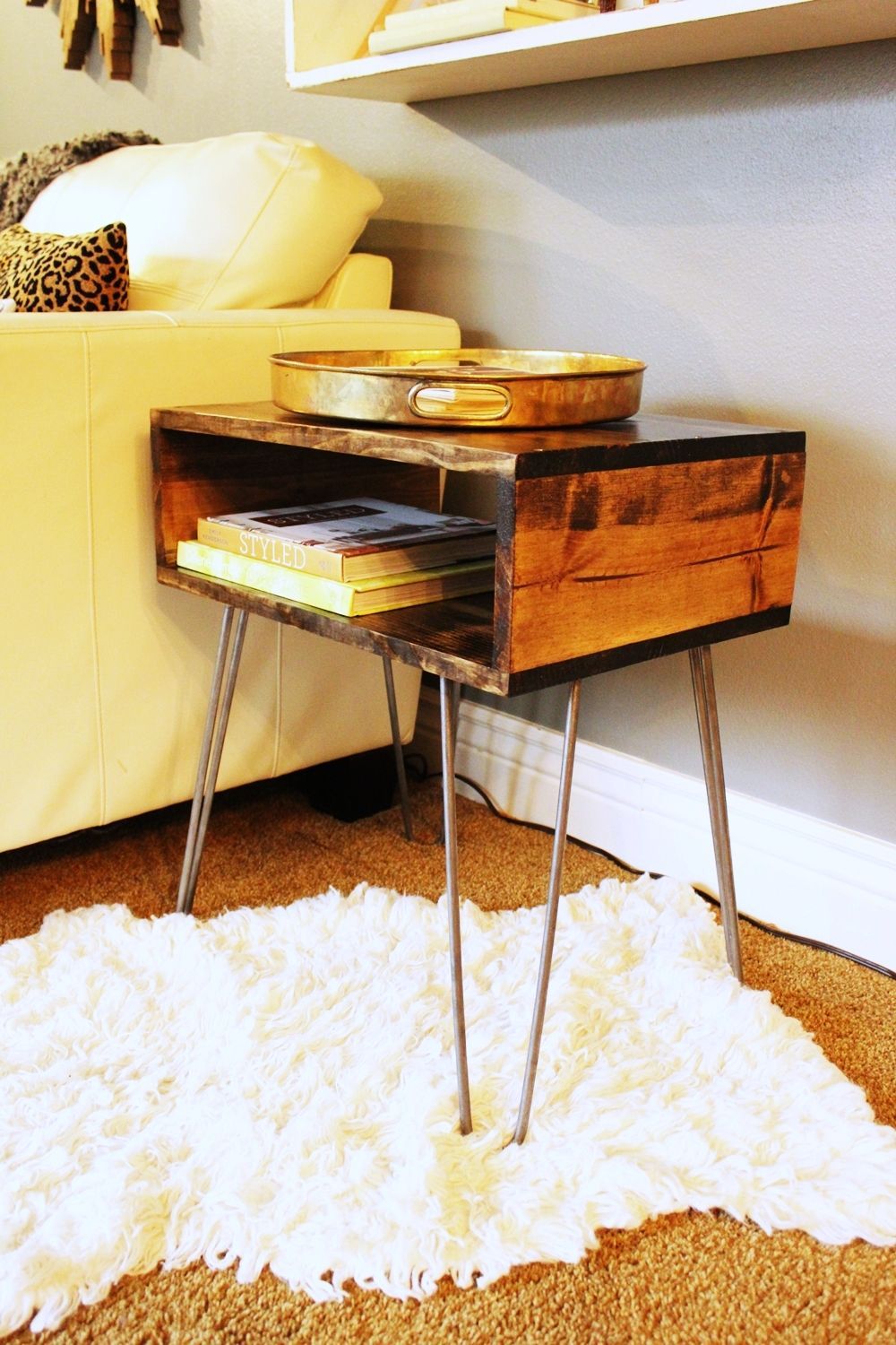 diy hairpin leg side table angle view gold wire accent elegant placemats and napkins small antique console chairs with arms dark grey end tables floor lamps adjustable uma outdoor