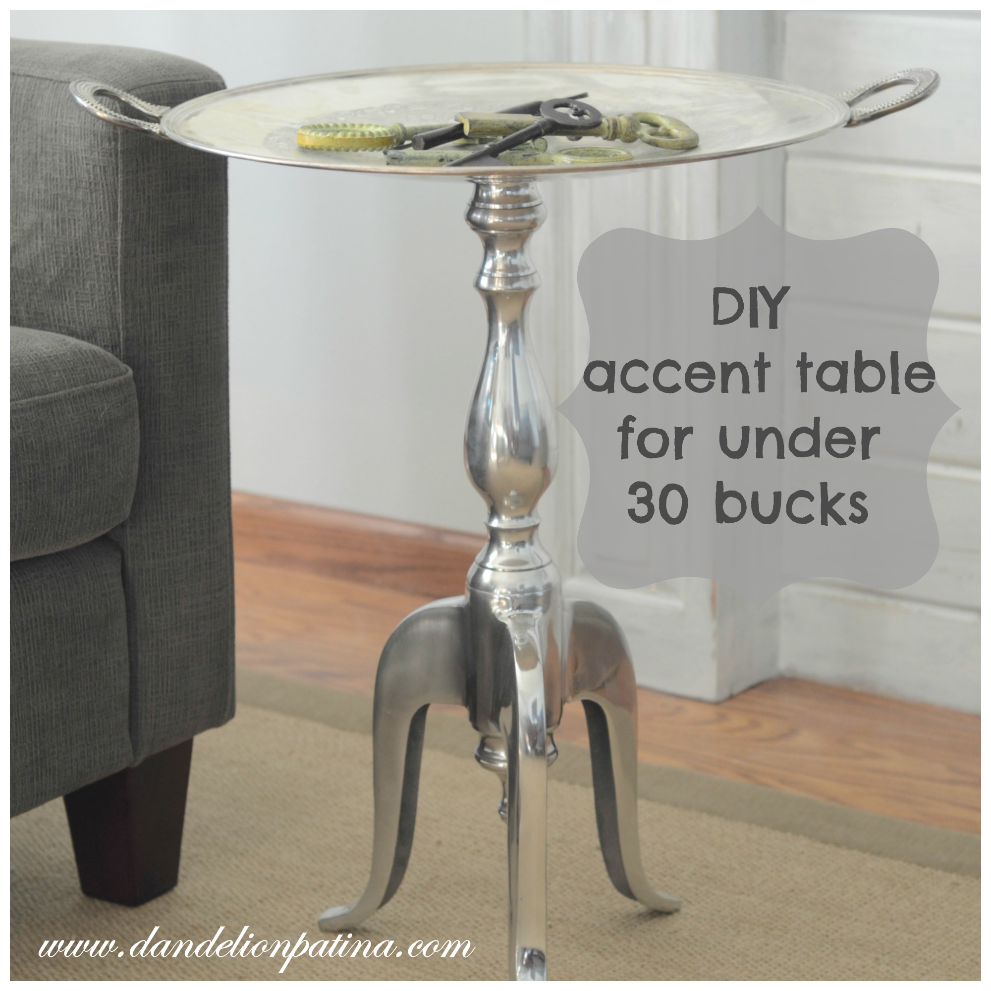 diy metal accent table dandelion patina bucks painted room essentials hairpin narrow end tables for living floor separator astoria patio pottery barn childrens pieces shelves